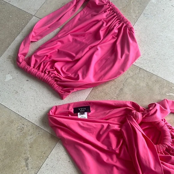 Vici Pink Swim Coverup with Elegant Wrap Design Set - Picture 6 of 6